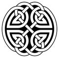 Infinity knot outline in black. Celtic symbol. Isolated background.