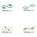 infinity leaf vector icon illustration logo template design