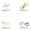 infinity leaf vector icon illustration logo template design