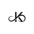 Infinity letter k logo vector black color