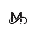 Infinity letter m logo vector black color