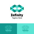 Infinity logo design with a modern, elegant and luxurious diamond or crystal concept. suitable for technology companies