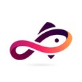 infinity logo with fish concept