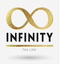 Infinity logo in golden