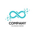 Infinity Logo, Infinite Pixel Icon, Infinity Logo - Infinite Digital Royalty Free Stock Photo