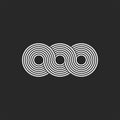 Infinity logo minimalist style infinite circles geometric shape from chain loops, monogram OOO three letters O endless symbol Royalty Free Stock Photo