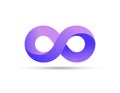 Infinity logo symbol loop icon, infinite 8 mobius cycle