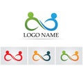 Infinity people logo and symbol template icons app Royalty Free Stock Photo