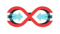 Infinity Loop with Arrows Circular Process Cycle Icon, vector design Generative AI Royalty Free Stock Photo