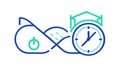 Infinity Loop Clock Icon, Endless Time Management and Productivity, vector design Generative AI Royalty Free Stock Photo
