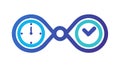 Infinity Loop Clock Time Vector Art, vector design Generative AI Royalty Free Stock Photo