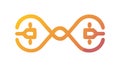 Infinity Loop Connection Icon for Continuous Data Flow, vector design Generative AI Royalty Free Stock Photo