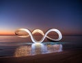 Infinity loop glowing with soft colors, symbolizing endless loyalty and commitment to customers