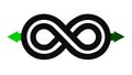 Infinity Loop with Green Arrows Dynamic Symbol, vector design Generative AI Royalty Free Stock Photo