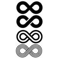 Infinity loop logo icon black and white. vector illustration. Royalty Free Stock Photo