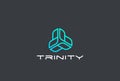 Infinity Triangle Logo vector Linear. Technology l