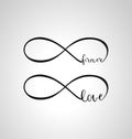 Infinity love and forever symbol. Royalty Free Stock Photo