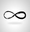 Infinity symbol grunge brush stroke. Royalty Free Stock Photo