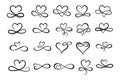 Infinity Love Symbol. Hand Drawn Heart Ornate, decorative flourishes.