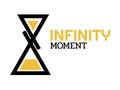 Infinity Moment time sand hourglass logo concept design