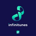 Infinity music logo with negative space concept