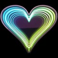 Infinity Neon font. Minth light. Heart symbol. Royalty Free Stock Photo