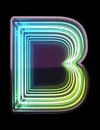 Infinity Neon font. Minth light. Letter B. Royalty Free Stock Photo