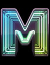 Infinity Neon font. Minth light. Letter M. Royalty Free Stock Photo
