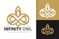 Infinity Night Owl Logo Design, brand identity logos vector, modern logo, Logo Designs Vector Illustration Template Royalty Free Stock Photo