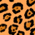 Infinity pattern, orange leopard skin w/ black circle marks. Illustration Royalty Free Stock Photo