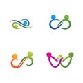 Infinity people  family and community logo vector Royalty Free Stock Photo