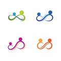 Infinity people  family and community logo vector Royalty Free Stock Photo