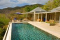 An infinity pool overlooking a bay in the windward islands