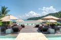 Infinity pool overlooking Cherating Beach, Kuantan, Malaysia