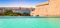 Infinity pool overlooking the city of Valletta, Malta.