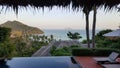 Infinity pool on tropical beach Royalty Free Stock Photo