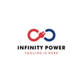 Infinity Power Logo template designs vector illustration Royalty Free Stock Photo