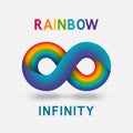 Infinity rainbow abstract sign design element