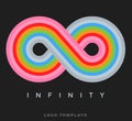 Infinity rainbow logo template