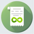 Infinity Receipt Icon for Recurring Billing Royalty Free Stock Photo