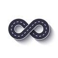 Infinity Road Icon on a White Isolated Background. EPS 10 Royalty Free Stock Photo