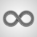 Infinity road vector background. Royalty Free Stock Photo