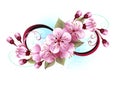 Infinity with sakura blossom Tattoo Royalty Free Stock Photo