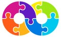 Infinity shape puzzle pieces. Colorful business icon Royalty Free Stock Photo