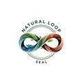 Logo with intertwining green and brown ribbons featuring leaf Royalty Free Stock Photo