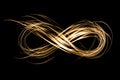 Infinity sign created by neon freeze light on a black background Royalty Free Stock Photo