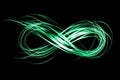 Infinity sign created by neon freeze light on a black background Royalty Free Stock Photo