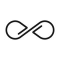 Infinity sign, geometric image and limitless icon