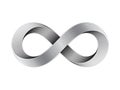 Vector Infinity sign made of metal cables. Mobius strip symbol.