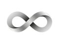 Vector Infinity sign made of metal wire. Mobius strip symbol. Royalty Free Stock Photo